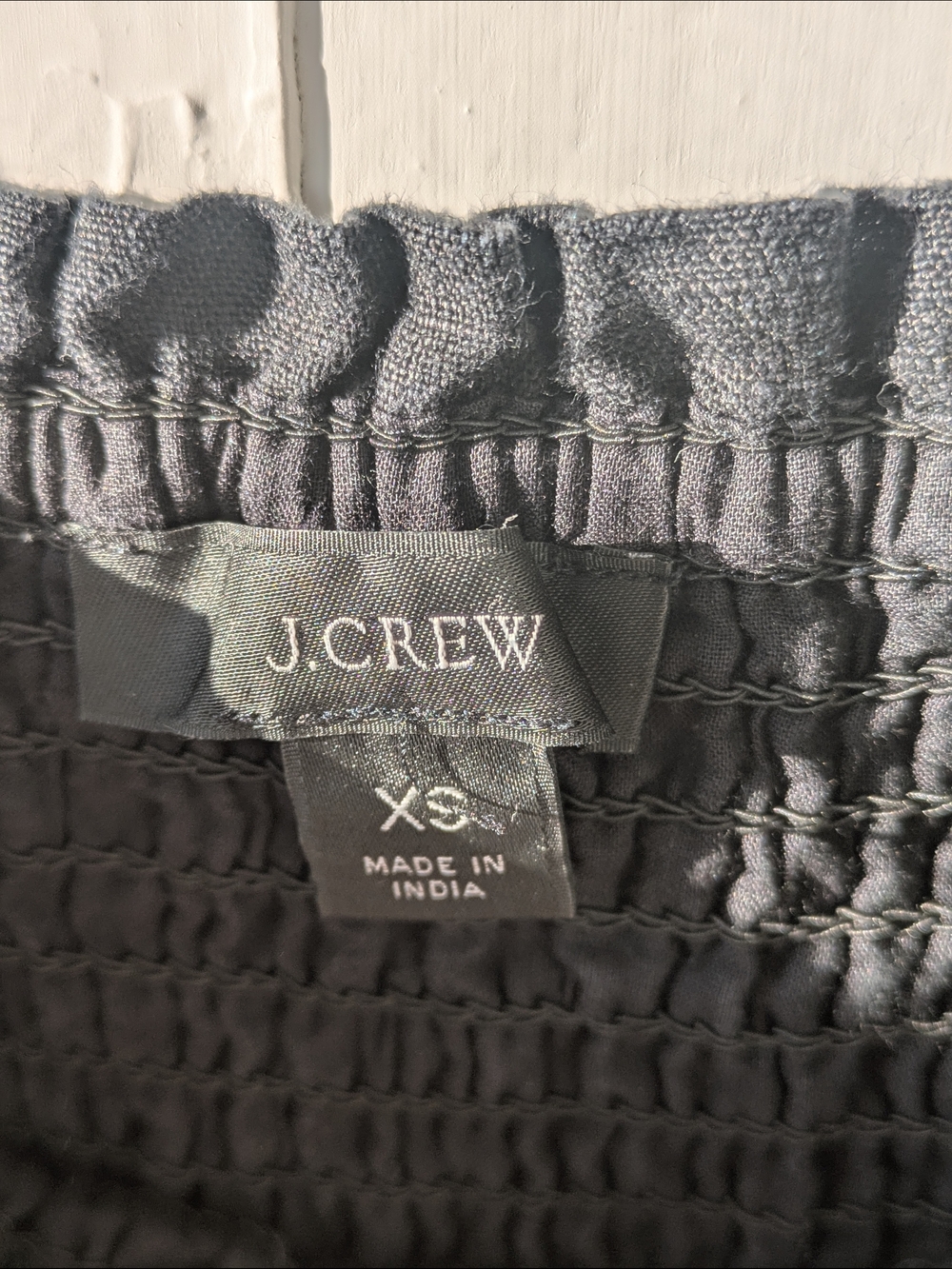 J. Crew 100% Linen Daydream Puff Sleeve Smocked bodice Midi Dress Black Size XS - Picture 4 of 13